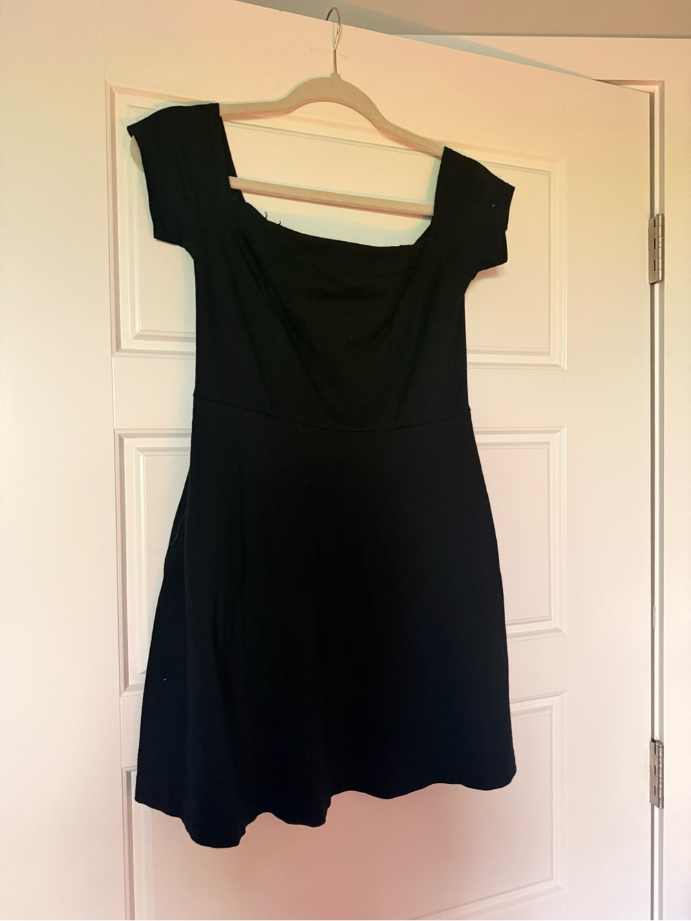 Free People Black Off-the-Shoulder Mini Dress